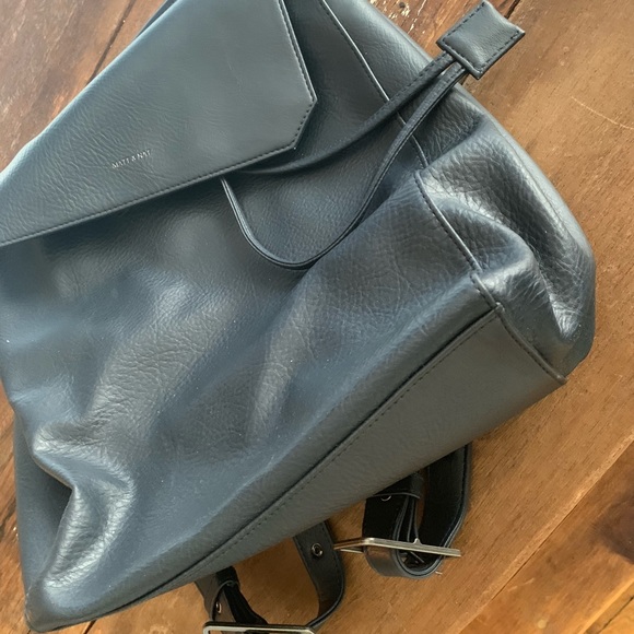 Matt & Nat Handbags - MATT & NAT Blue Vegan Leather Backpack